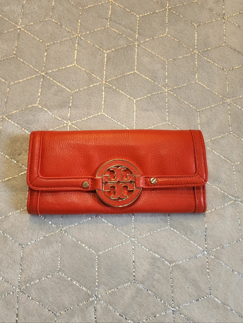 TORY BURCH | Red Leather Logo-Accent Women's Wallet